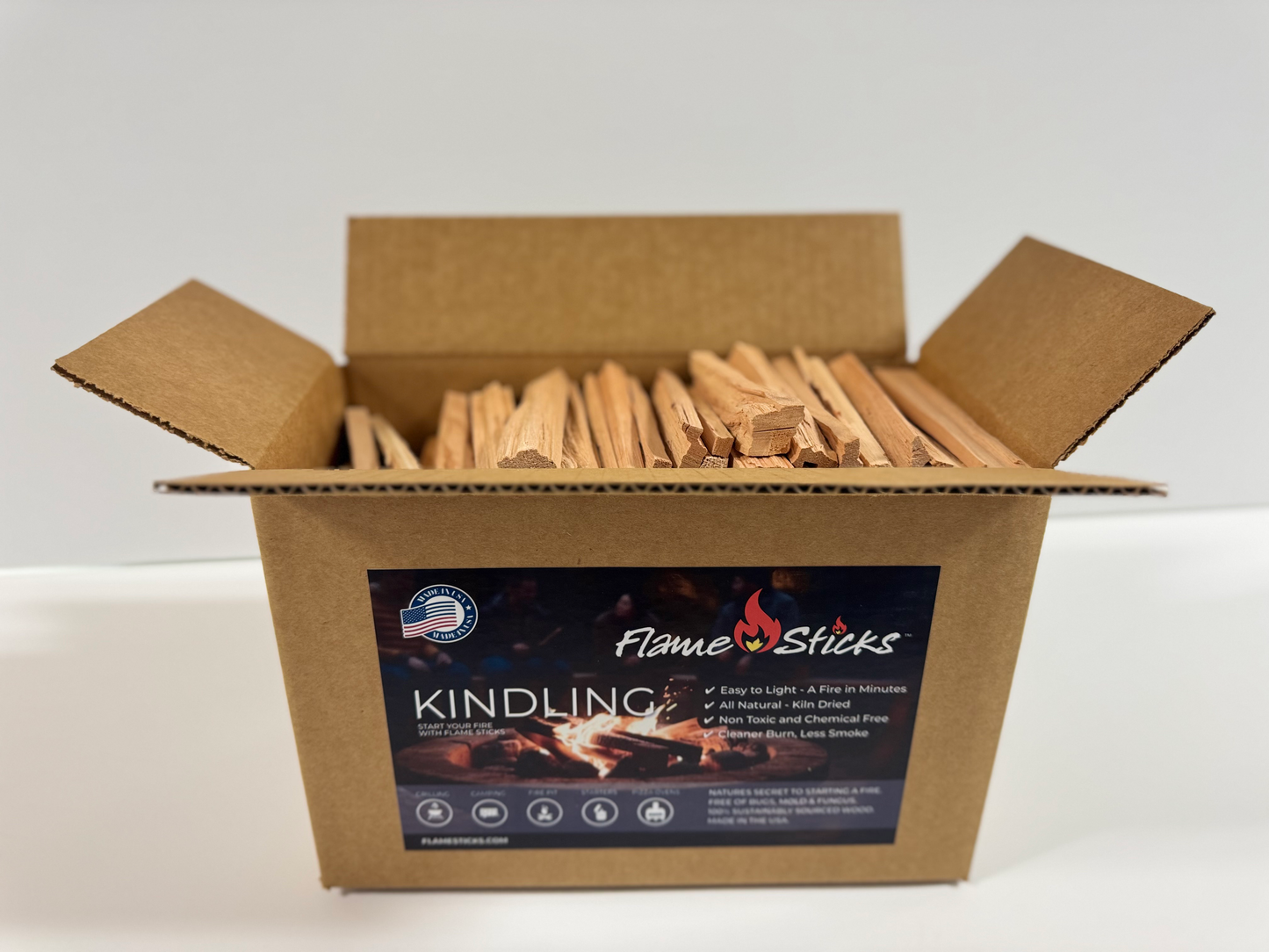 Flame Sticks™ Kindling 100% natural wood splits - perfect for starting your fire fast and easy