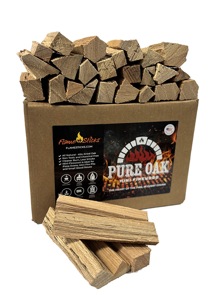 Pure Oak Mini firewood 100% natural oak wood splits. 5-6" long. Great for pizza ovens, mini fire pits and BBQ grills.