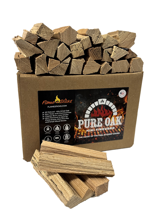 Pure Oak Mini firewood 100% natural oak wood splits. 5-6" long. Great for pizza ovens, mini fire pits and BBQ grills.
